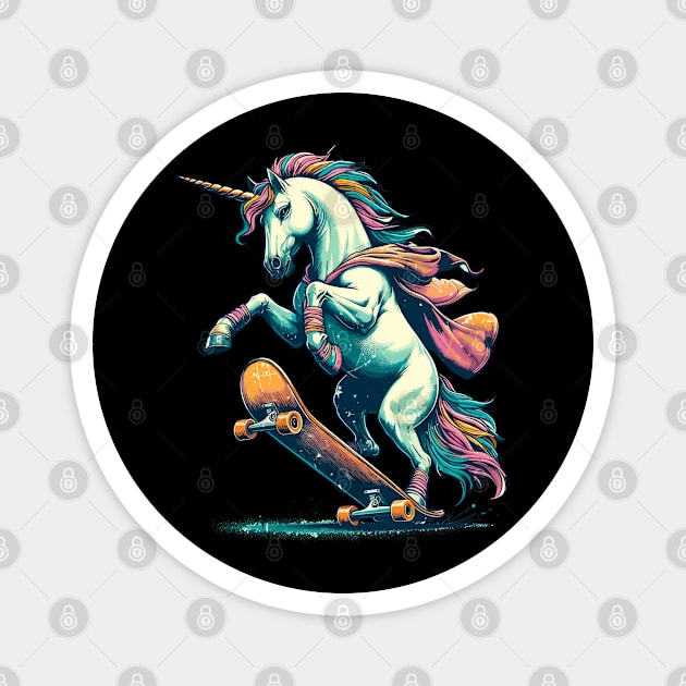 Fantasy unicorn skater Magnet by TomFrontierArt